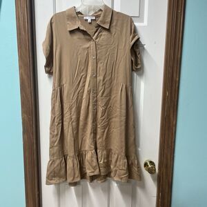 Daily Thread Tan Woman’s L Dress Used button-down front